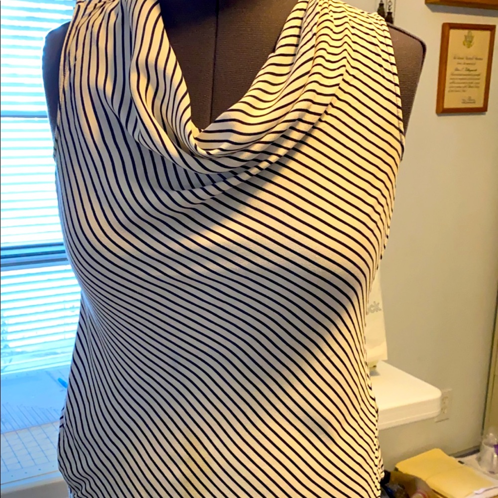 Banana Republic Blouse Navy/White Stripe